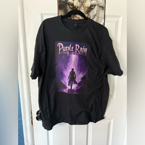 Purple Rain Graphic T-Shirt - Black. Size XL - Picture 1 of 4